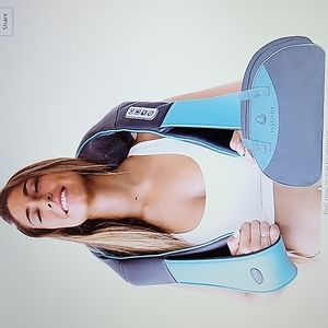 Invospa Shiatsu Kneading Electric Neck Back Massager Heated black/blue New